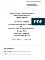 BAP J Technicien en Gestion Administrative 2016