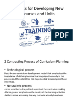 Process For Developing New Courses and Units