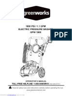 Greenworks GPW - 1800 Pressure Washer Manual