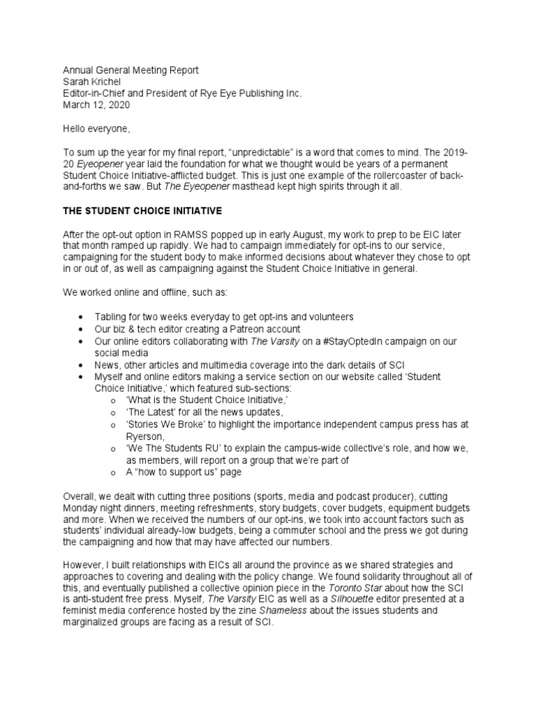 2020 Annual General Meeting Insights | PDF | Journalism