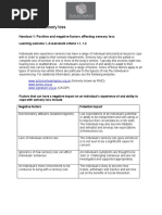 Understand Sensory Loss: Handout 1: Positive and Negative Factors Affecting Sensory Loss