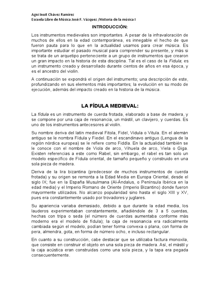 La Fídula: Instrumento Medieval Clave | PDF | Instrumentos musicales ...