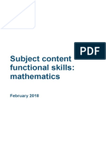 Subject Content Functional Skills: Mathematics: February 2018