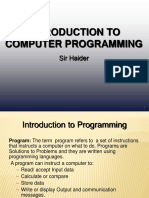 Chapter#1 Introduction To Programming