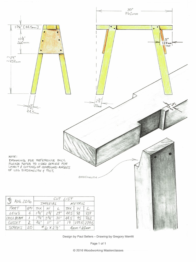 Sawhorse Drawing v2 PDF PDF