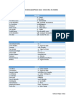 LISTA DE CENTROS DE SALUD Santa Cruz de La Sierra