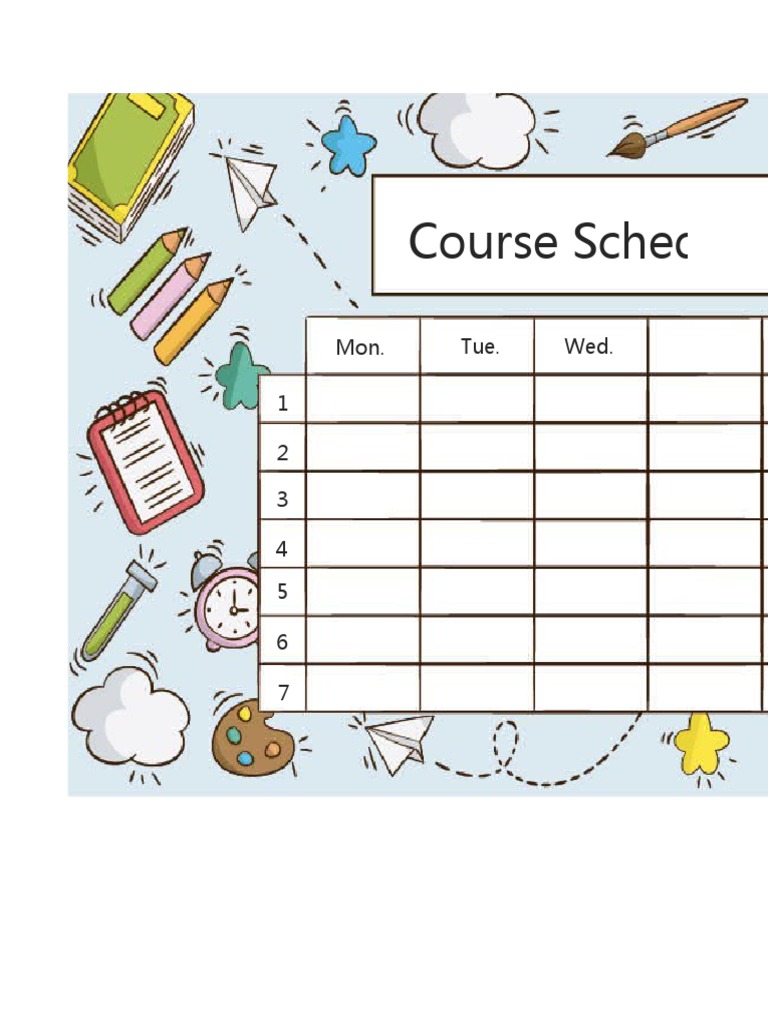 Cartoon Course Schedule Curriculum1 | PDF