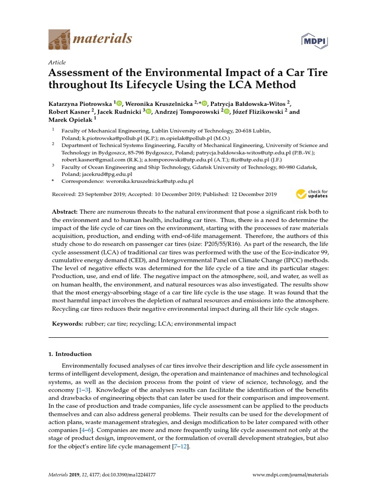 Materials 12 04177 | PDF | Life Cycle Assessment | Sensitivity Analysis