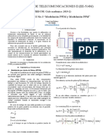 Laboratorio de Telecomunicaciones Ii (Ee-514M) : INFORME PREVIO No.3 "Modulación PWM y Modulación PPM"