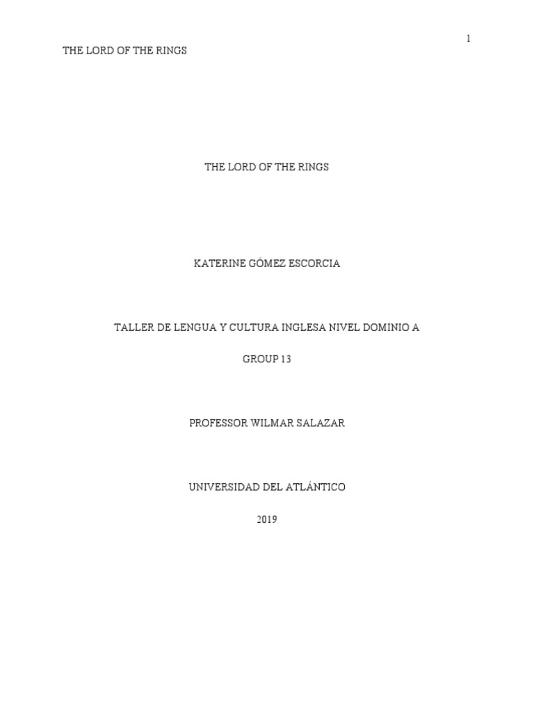 The Lord of The Rings PDF The Lord Of The Rings J. R. R. Tolkien
