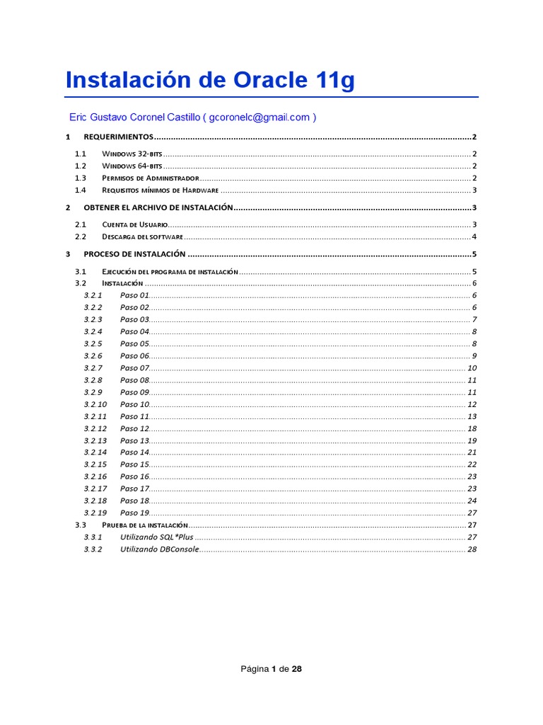 Instalación de Oracle Database 11g | PDF | Sistema de archivos ...