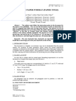 Sample Paper Format (Paper Title)
