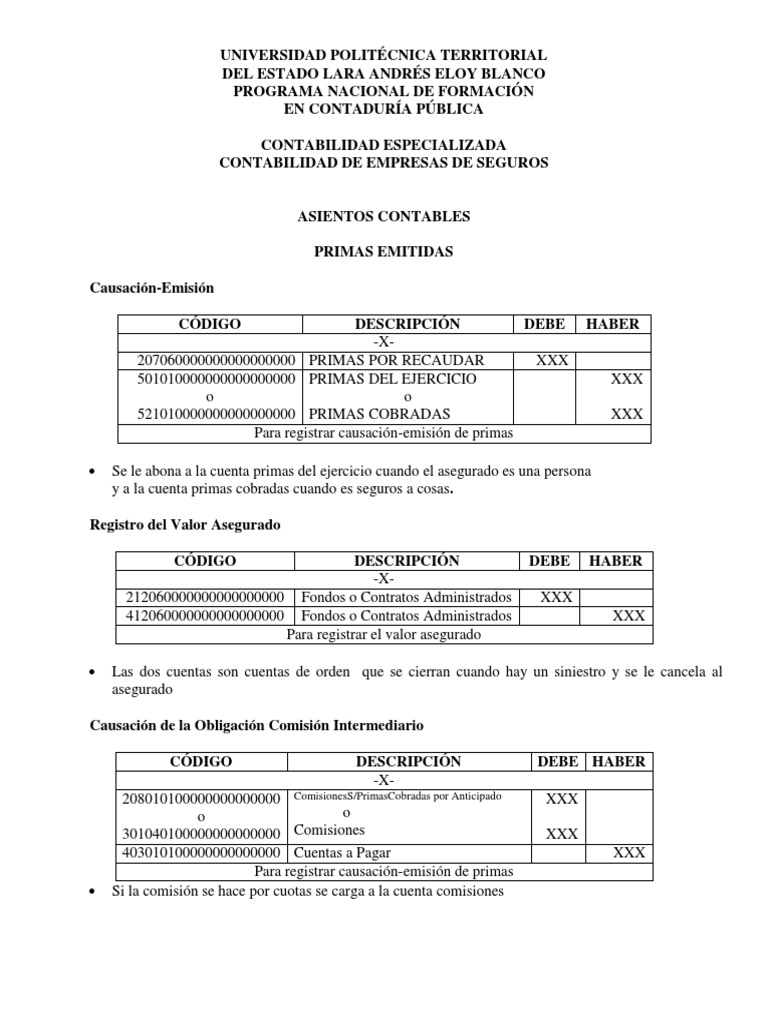 Contabilidad en Empresas de Seguros | PDF | Contabilidad | Seguro