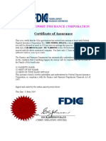 Federal Deposit Insurance Corporation: Certificate of Assurance