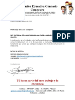 Usuarios y Claves Correos Corporativos Bachiller