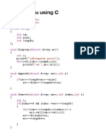 C Array Menu Functions