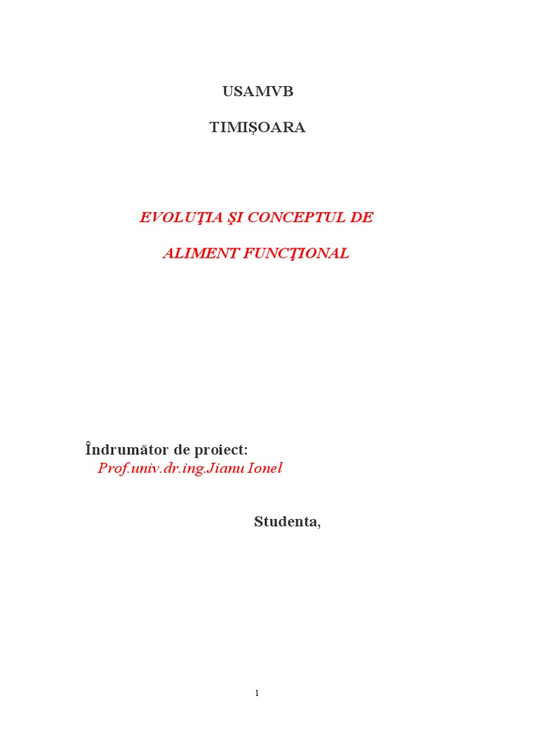 Evolutia Si Conceptul de Alimente Functionale | PDF