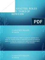 Task Analysis: Roles and Tasks of BHW/CHW