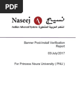 PNU Banner Post Install Verification Report RK 1 0