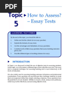 Topic: How To Assess? Ă Essay Tests