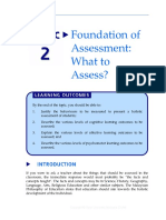 Topic: Foundation of Assessment: What To Assess?