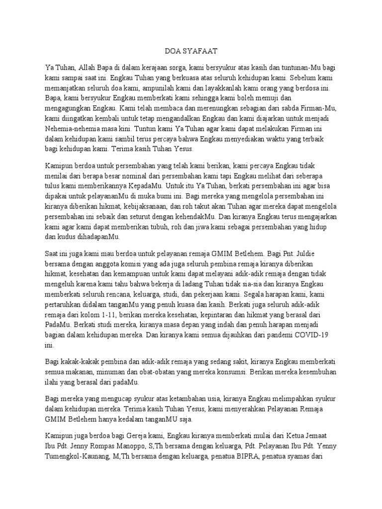 Doa Syafaat Pdf