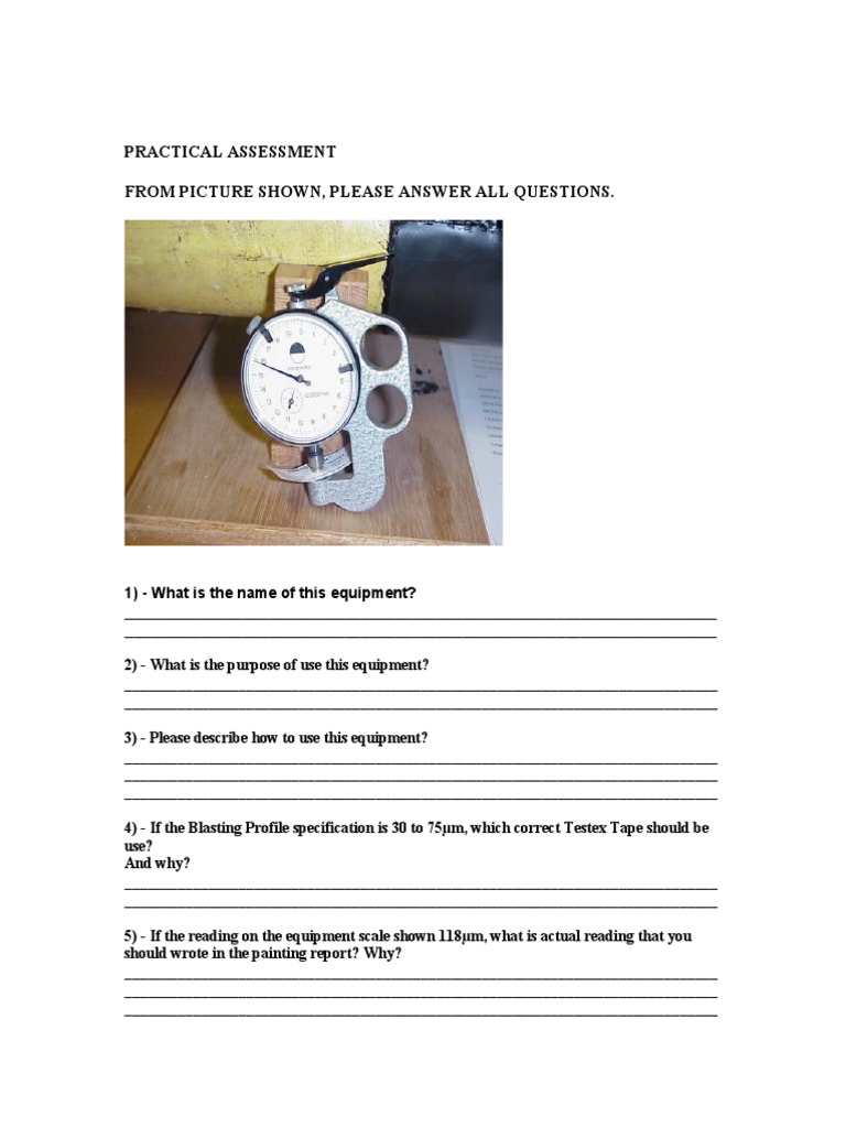 Equipment Assessment from Image | PDF