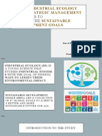 Using AND Concepts To Pursue The: Industrial Ecology Strategic Management Sustainable Development Goals
