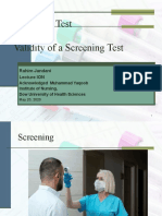 Screening Test Validity and Characteristics
