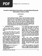 Growth of Agricultural Journalism and Agricultural Research Information Centre at ICAR