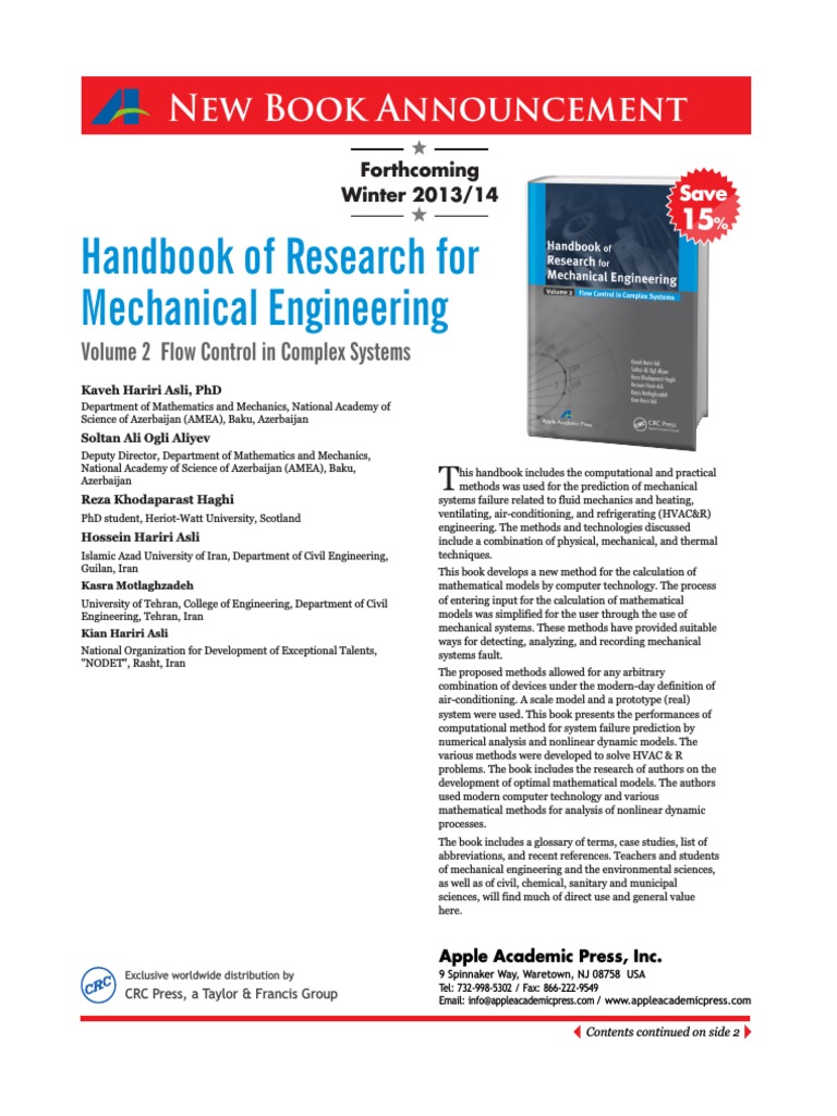 Handbook of Mechanical Engineering Methods | PDF | Engineering | Books