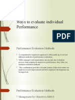 Ways To Evaluate Individual Performance