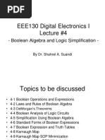 EEE130 Digital Electronics I Lecture #4: - Boolean Algebra and Logic Simplification