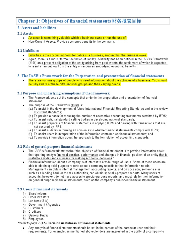 What Are The Objectives Of Financial Statements