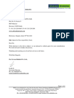 To, Rakesh Marwah Aditya Dispomed Products Pvt. LTD.: Quotation No.: LBPL/PH/2020/051 Date: 10 Feb 2020