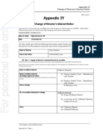 Appendix 3Y: Change of Director's Interest Notice