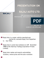 Presentation On Bajaj Auto LTD