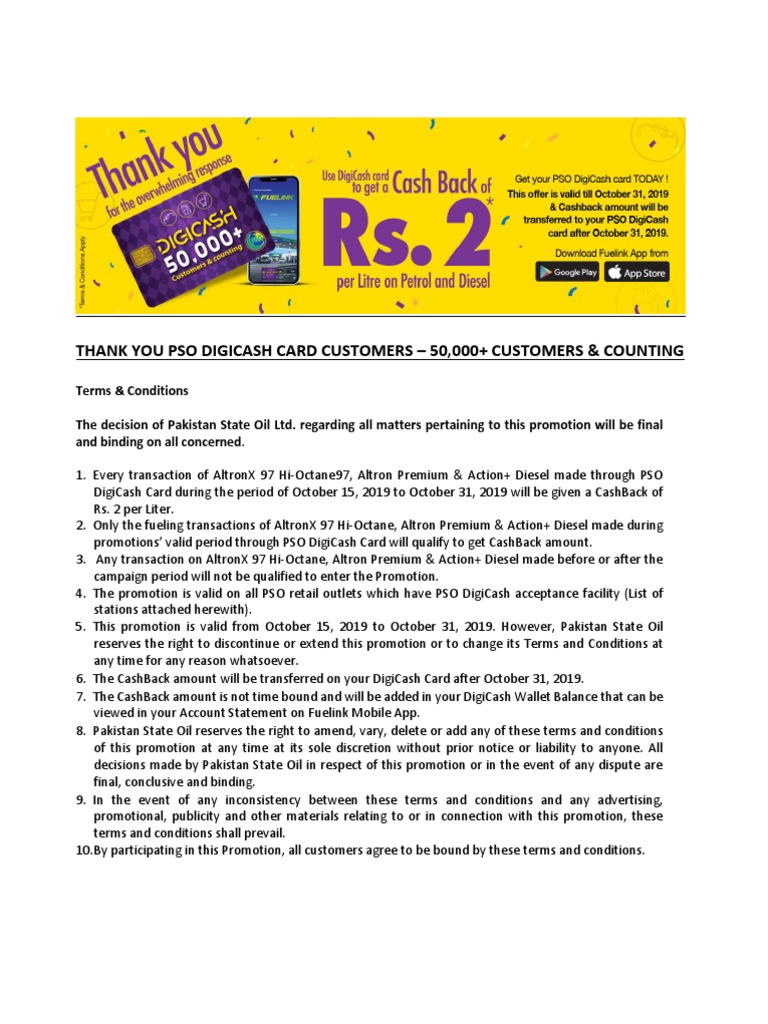 Thank You Pso Digicash Card Customers 50,000+ Customers & Counting PDF