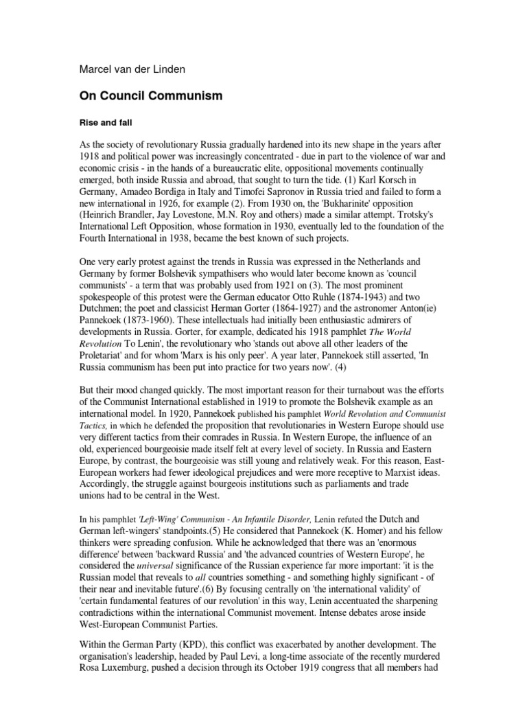 Council Communism Pdf Communism Political Spectrum