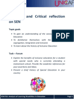 Topic Overview - Week 2 - Inclusion and Critical Reflection On SEN