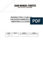 Protocolo de Diligenciamiento de Historia Clínica