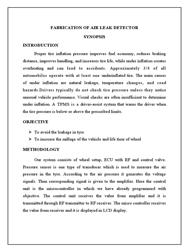 Fabrication of Air Leak Detector PDF