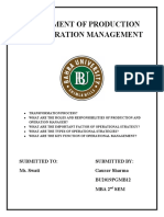 MBA 2nd ASSIGNMENT 1 - SUBJECT -ASSIGNMENT OF PRODUCTION AND OPERATION MANAGEMENT