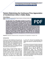 Factors Determining The Continuous Price Appreciation of Condominium Units in Addis Ababa
