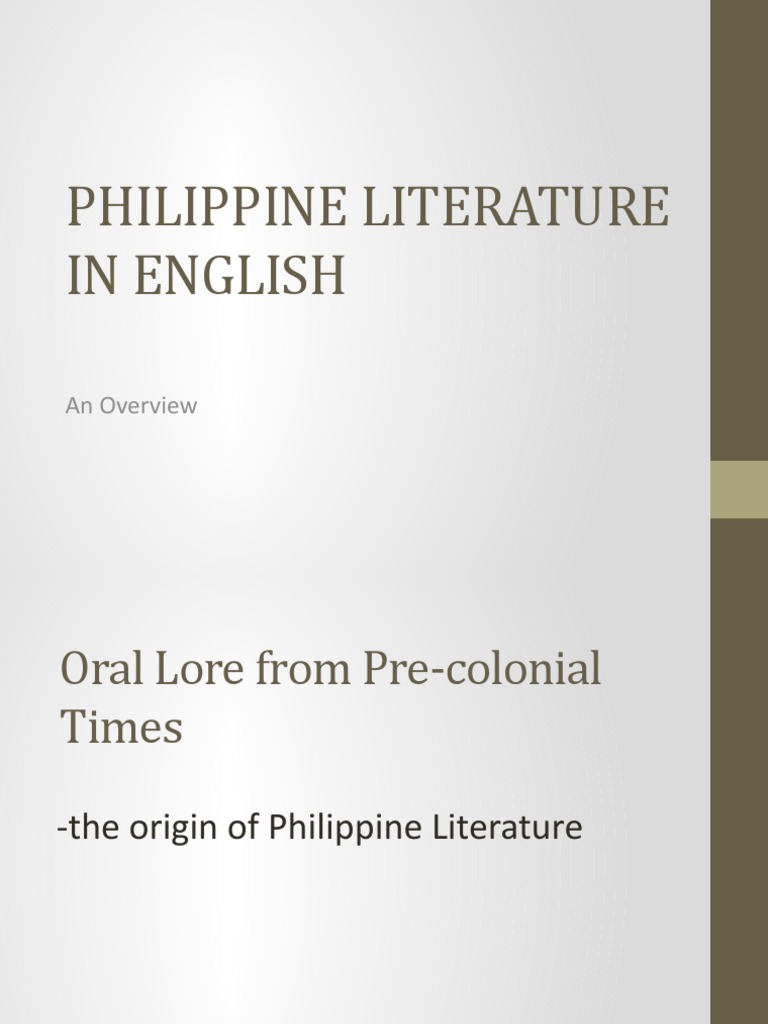 the flourishing of philippine literature in english indirectly