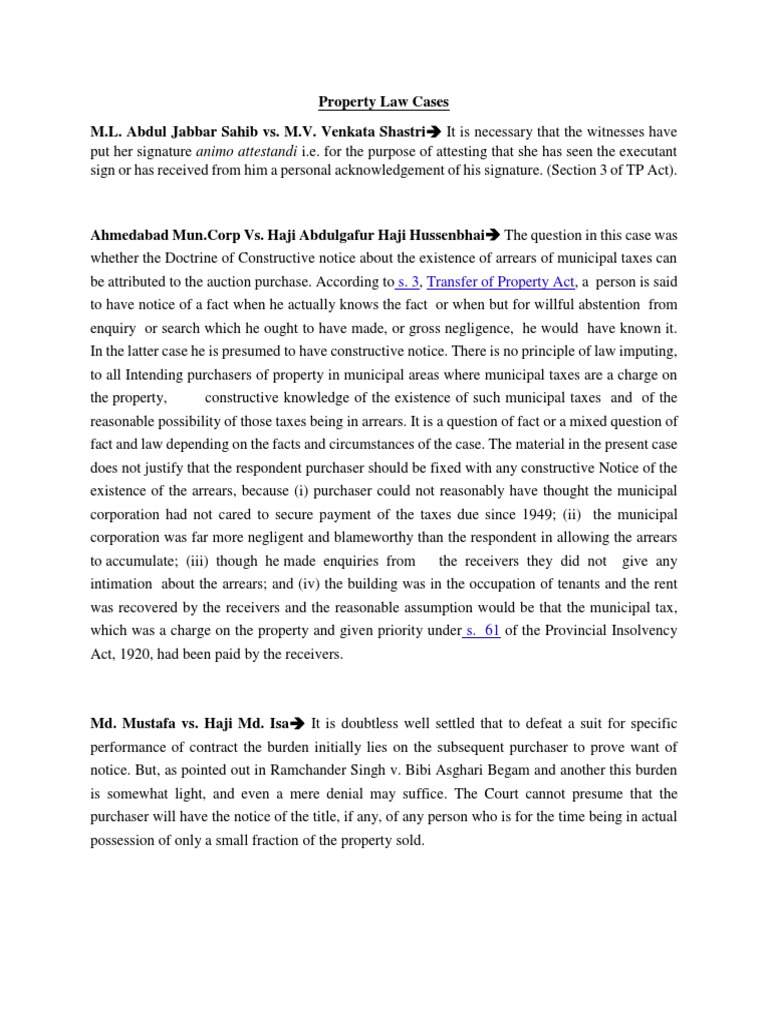 Property Law Cases PDF Lease Covenant (Law)