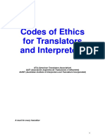 Codes of Ethics For Translators and Interpreters