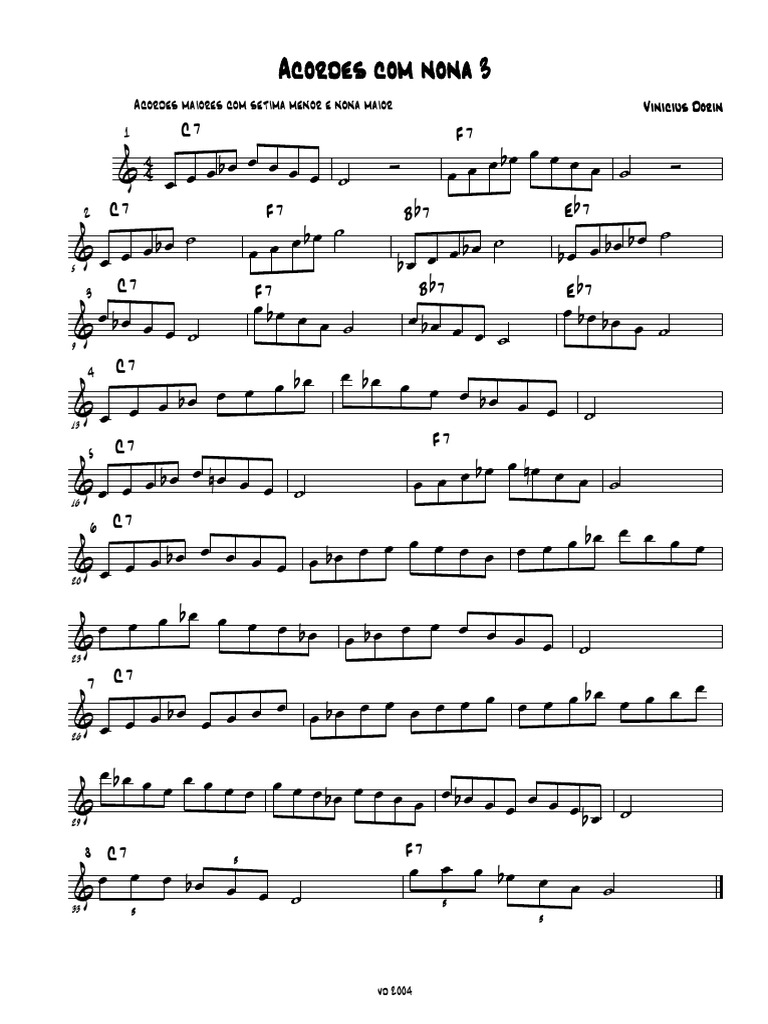 Vinicius Dorin Estudos Acordes Com Nona Acordes Maiores Com Setima Menor e Nona Maior PDF
