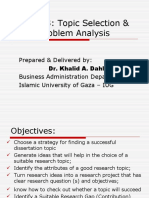 Week 3: Topic Selection & Problem Analysis