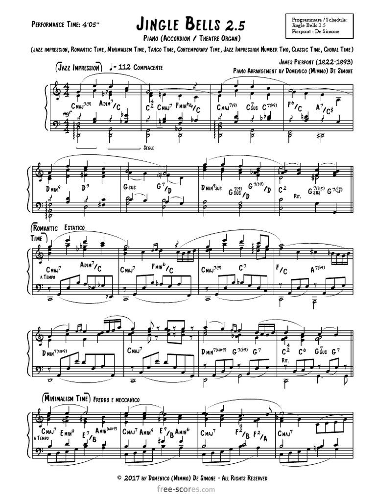 Jingle Bells Jazz Piano PDF Ocio Entretenimiento (general)